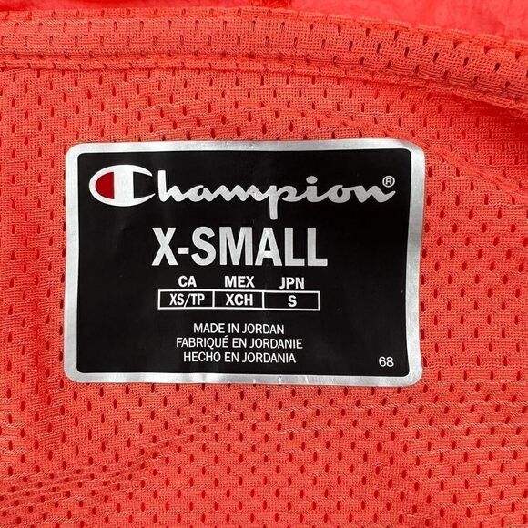 New Champion Men Unisex Red Anorak Hood Windbreaker Long Sleeve Pullover US XS - Picture 12 of 13